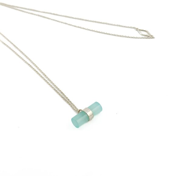 Noonday Sterling Silver And Aquamarine? Lariat Necklace - Picture 6 of 6
